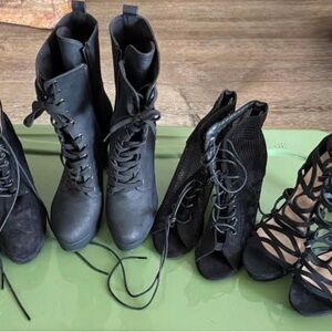 Elegant Black Lace-Up Women's Boots